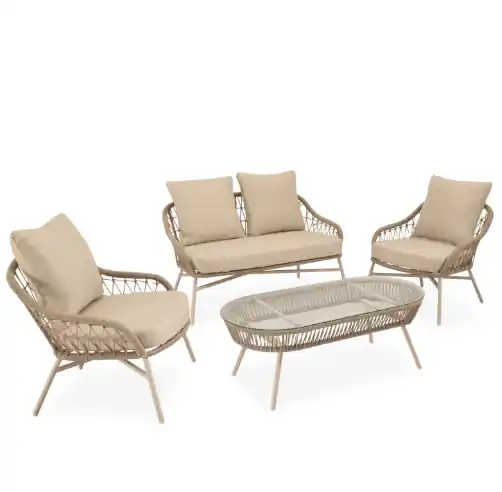 Conjunto de jardín Salonica acero beige - Conjuntos terraza