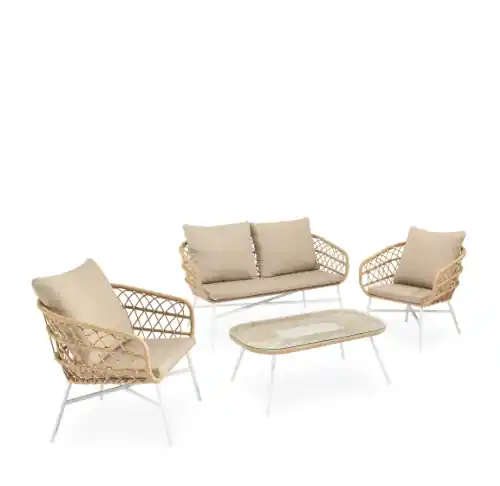 Conjunto de jardín Perugia acero blanco - Conjuntos terraza