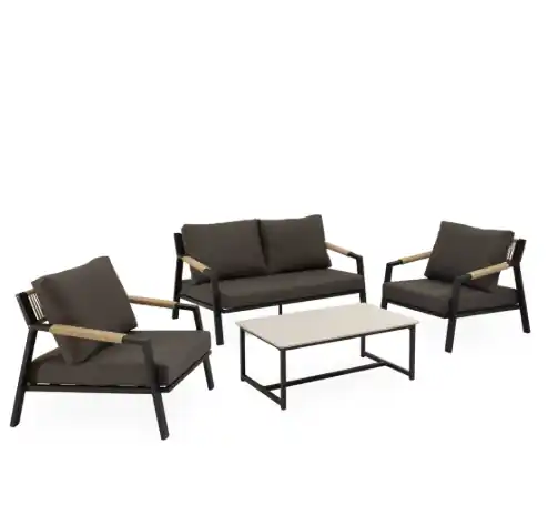 Conjunto de jardín Muscat metal negro - Conjuntos aluminio