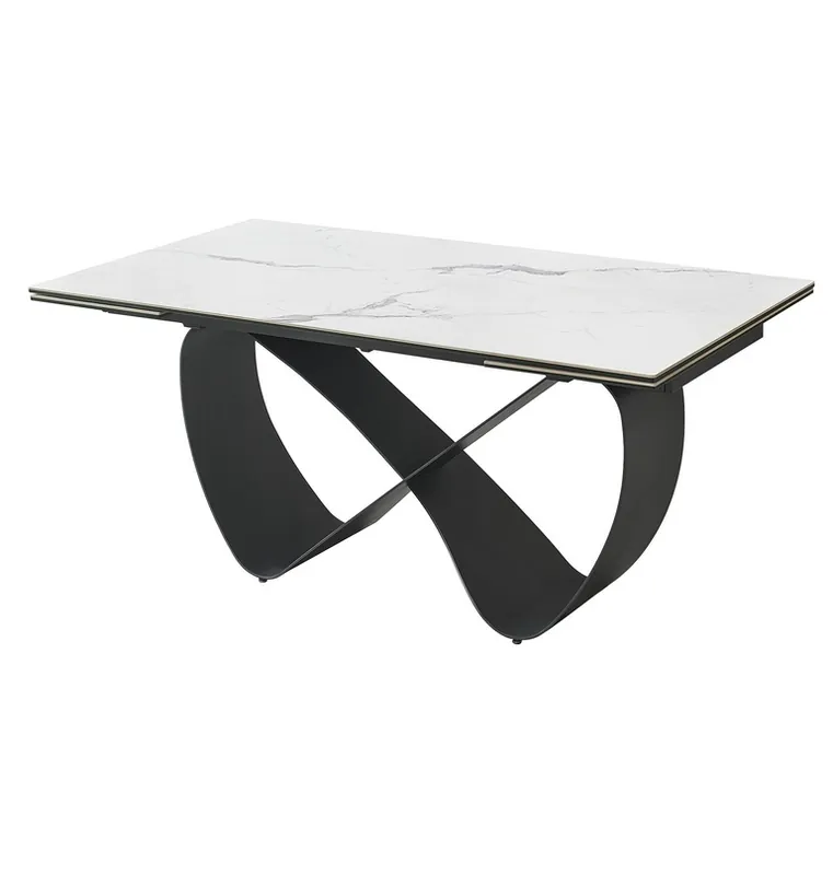 Mesa extensible buterfly porcelanica marmol blanco160-240×90