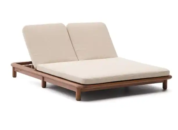 Tumbona Terra doble madera beige - Tumbonas terraza