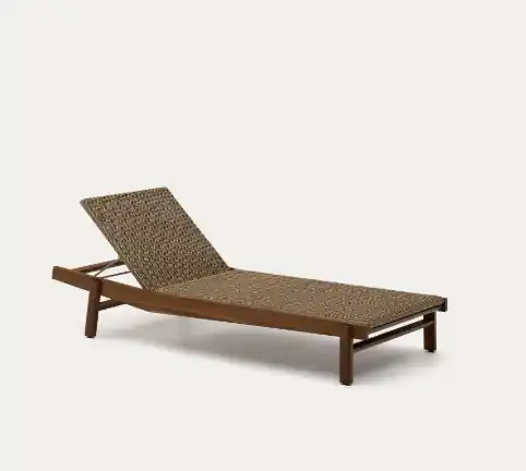 Tumbona Zen Solis madera ratán - Tumbonas terraza
