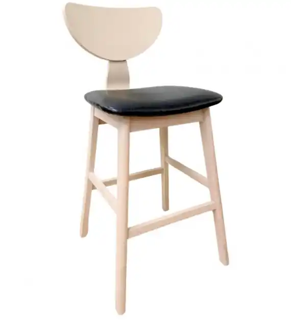 Taburete Altus madera similpiel negro - Taburetes y puff