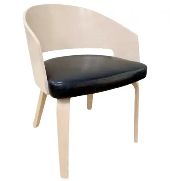 Sillón Vento madera similpiel negro - Sillas