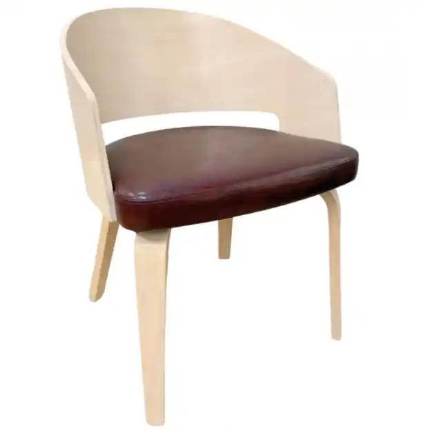 Sillón Vento madera similpiel marrón - Sillas