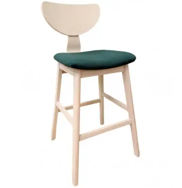 Taburete Altus madera velvet verde - Taburetes y puff