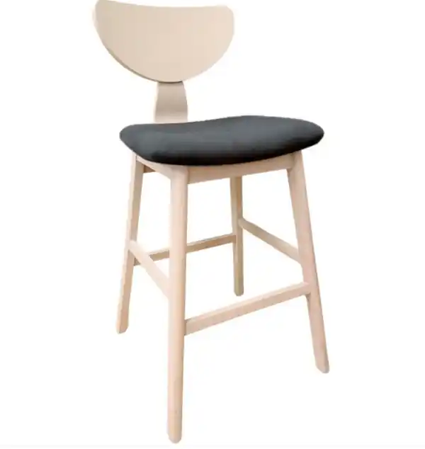 Taburete Altus madera velvet gris - Taburetes y puff