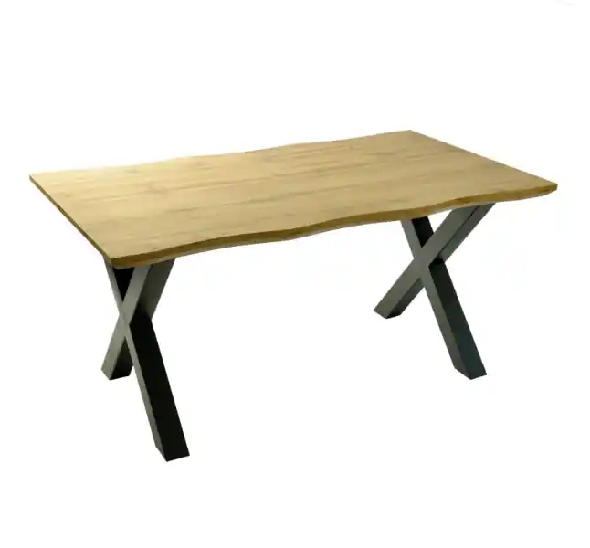 Mesa de comedor Nova madera acero negro 160×90 - Mesas de comedor