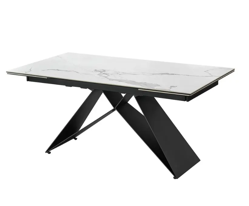 Mesa extensible Premier porcelanica marmol blanco 160-240×90