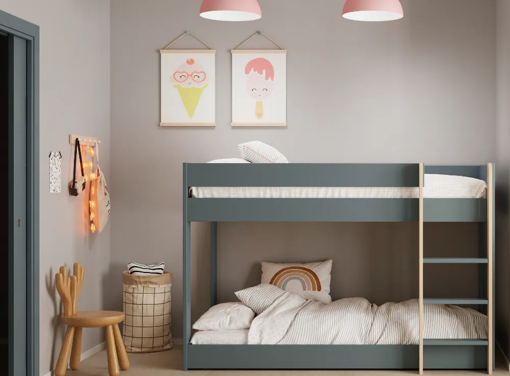 Cama litera Montessori Angel verde kaki 90×190 - Camas y canapes
