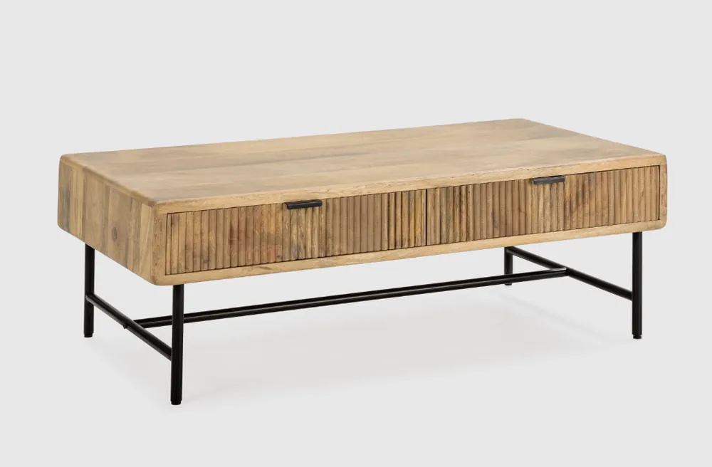 Mesa de centro artesanal Mundara madera mango 120cm - Mesas de centro y auxiliares