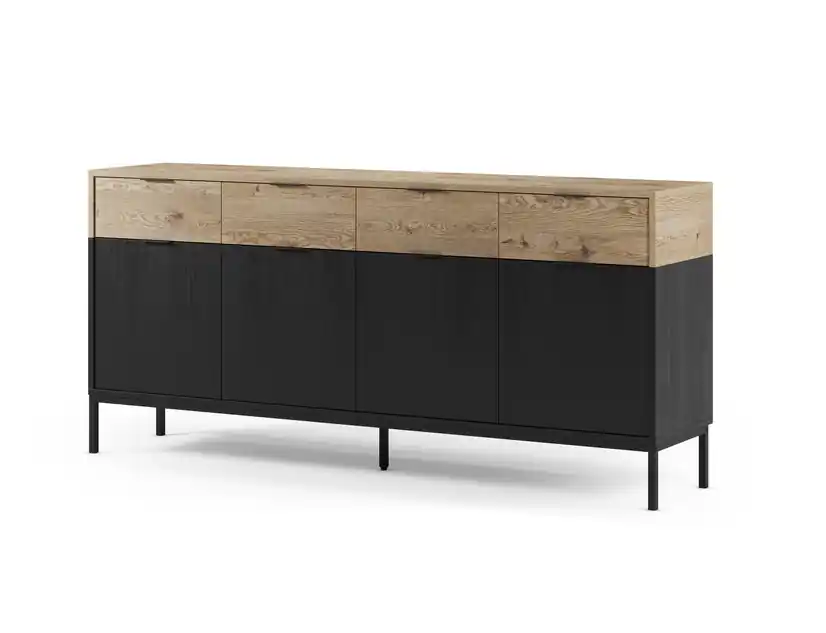 Aparador Marion roble negro mate 180 cm - Aparadores