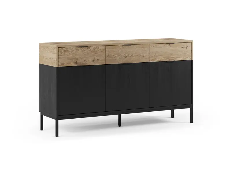 Aparador Marion roble negro mate 150 cm - Aparadores
