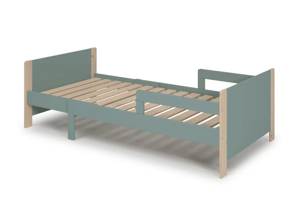 Cama evolutiva willy madera verde petrol 90X140+90X50 - Camas y canapes