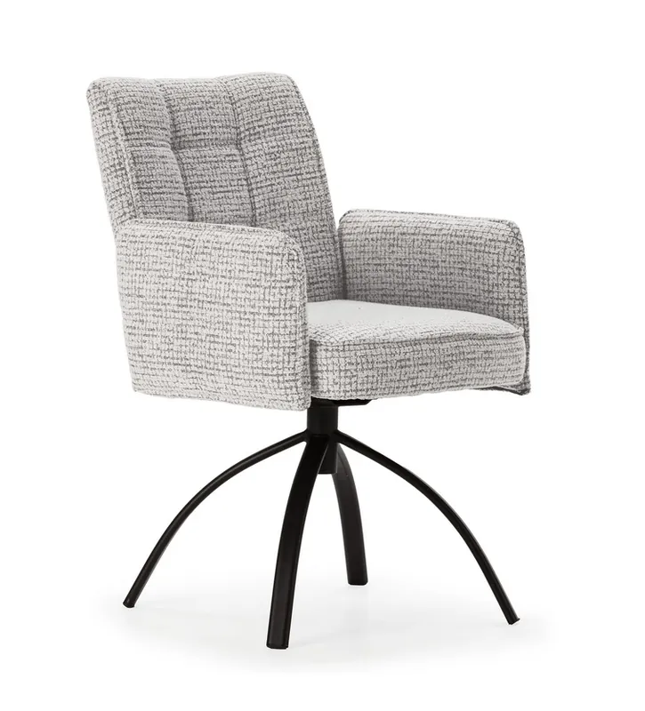 Sillon Mindi giratorio asiento gris patas negras - Sillas