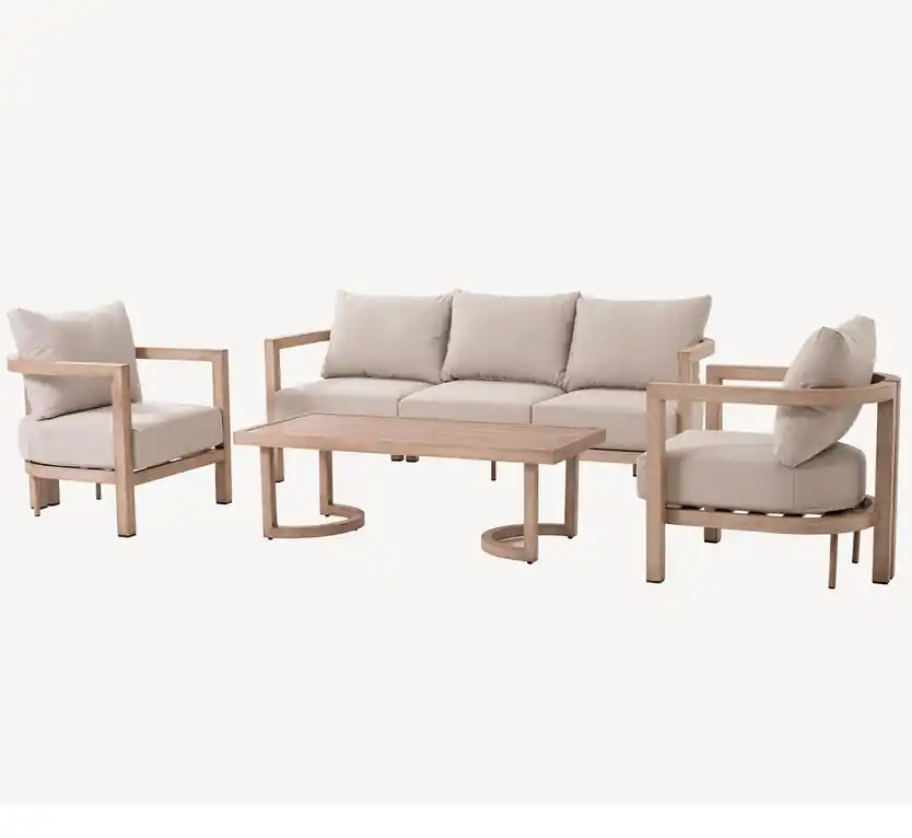 Set de Terraza Exterior Ava natural tejido beige - Sofas terraza