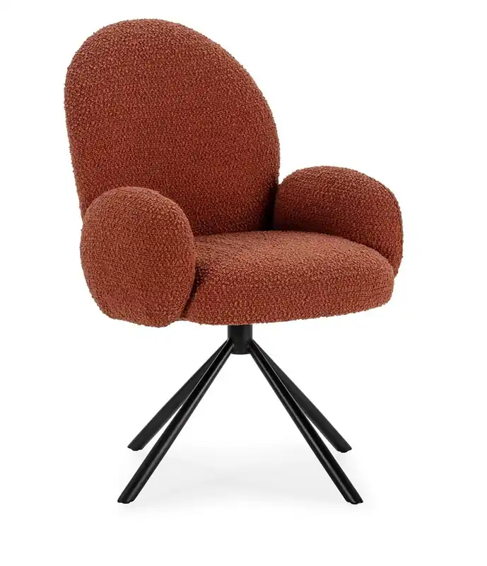 Sillon giratorio Dario tela borreguito teja - Sillas