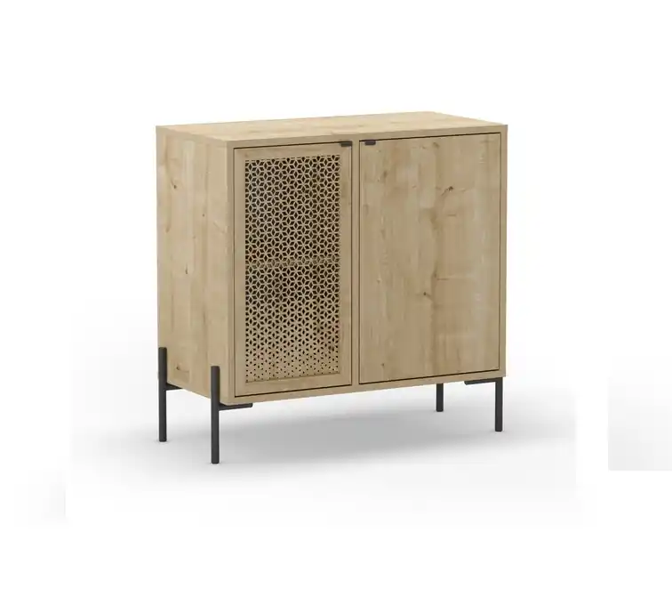 Mueble auxiliar comoda inca roble patas acero negro - Comodas Sinfonier