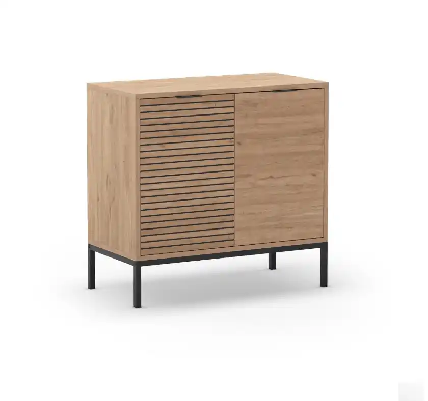 mueble auxiliar aparador ariel roble 2 puertas 80×80 cm - Aparadores
