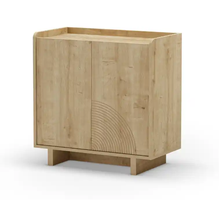 Aparador mueble auxiliar daria roble claro 2 puertas 80×40 cm - Aparadores