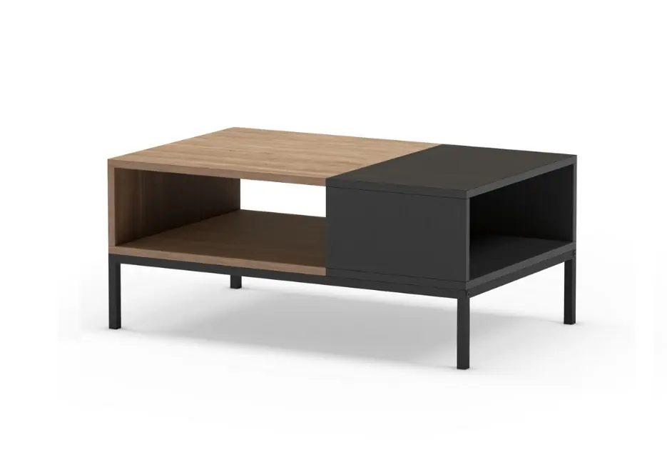 Mesa de centro Cailin roble negro 90×56 - Mesas de centro y auxiliares