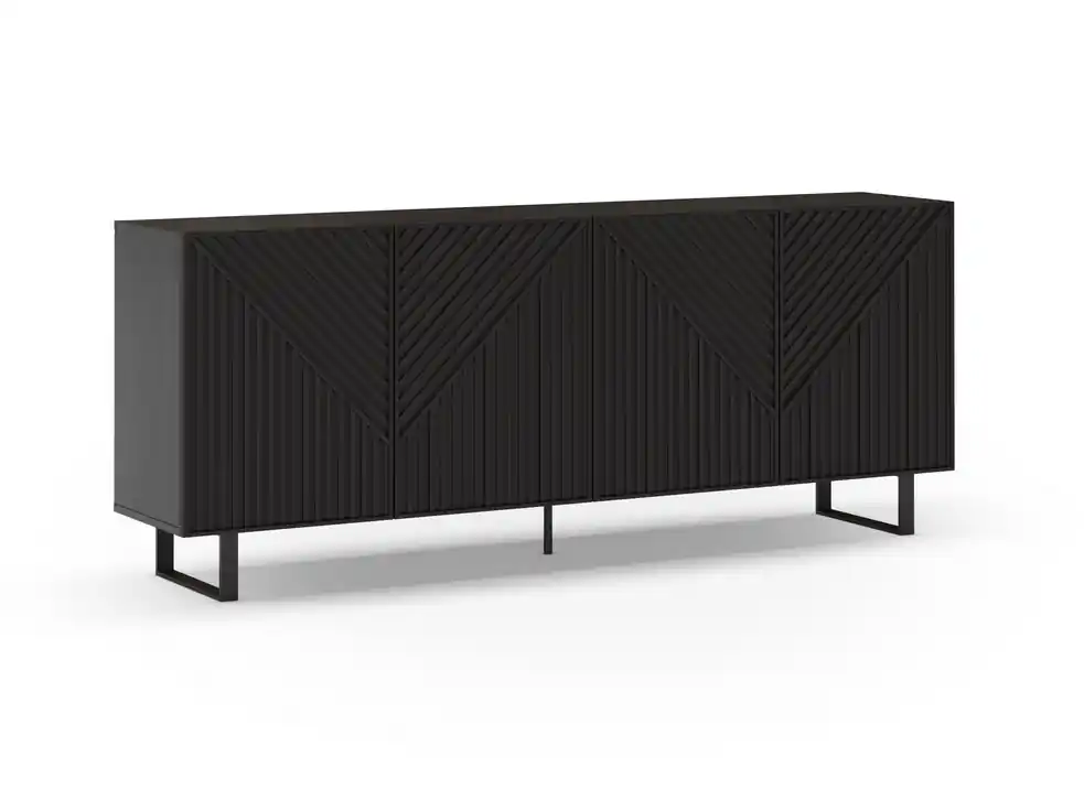 Aparador madera negro Petra 4 puertas 200 cm - Aparadores