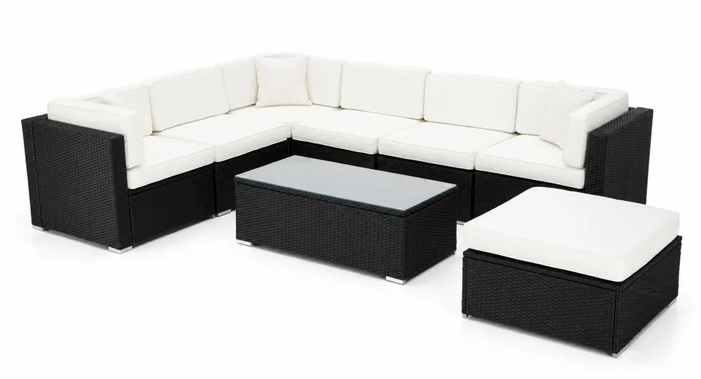 Sofá de Terraza Modular Puerto Rico de Ratán Sintético – Conjunto Lounge Exterior - Sofas terraza