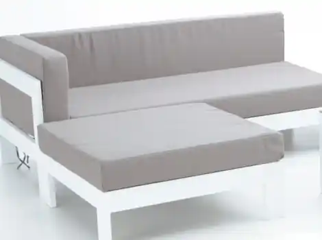 Sofa derecho dos plazas blanco Laos - Sofas terraza