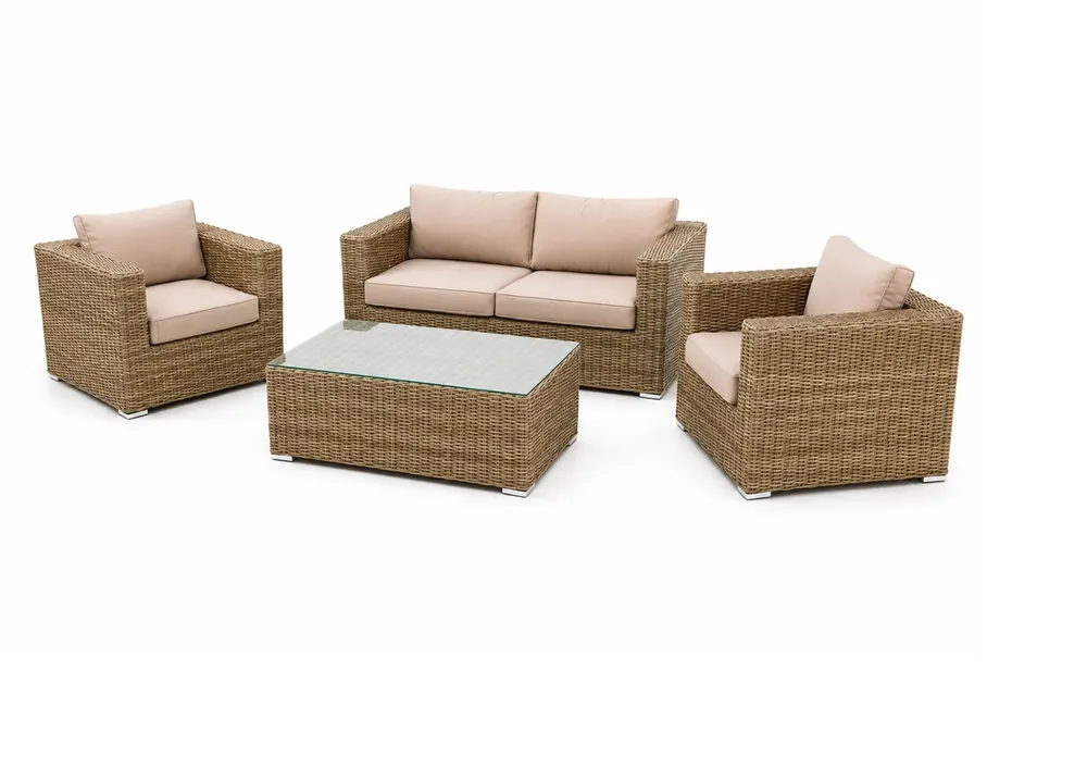 Set Kauai sofas terrazas color natural cojines crudo
