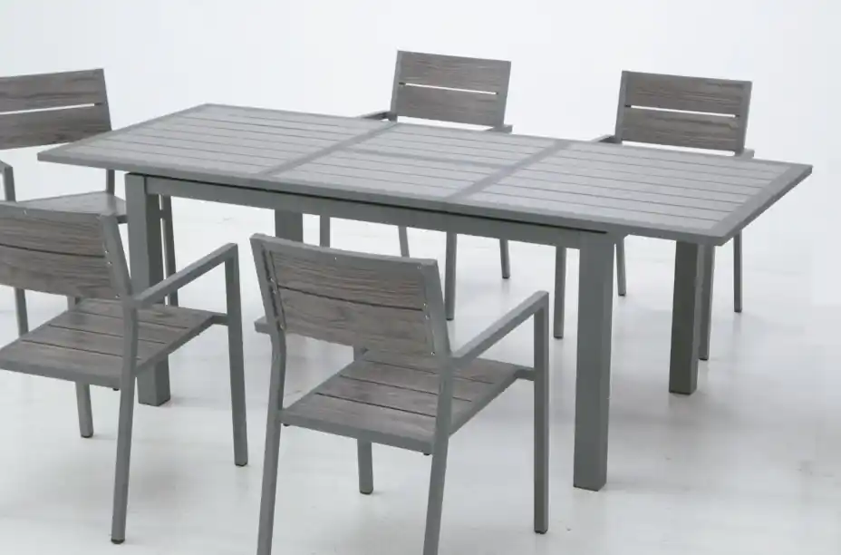 Mesa extensible aluminio lamas Suez 150-210×95