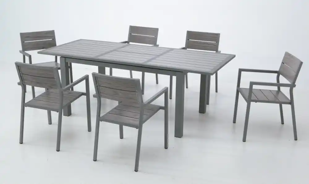 Conjunto de terraza aluminio lamas gris Suez - Conjuntos aluminio