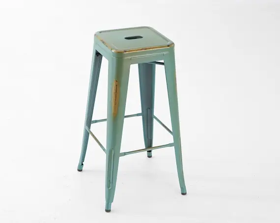 Taburete tolix verde envejecido - Taburetes hosteleria