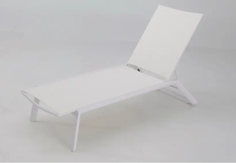 Tumbona aluminio blanco textilene acolchado quickdry - Tumbonas aluminio