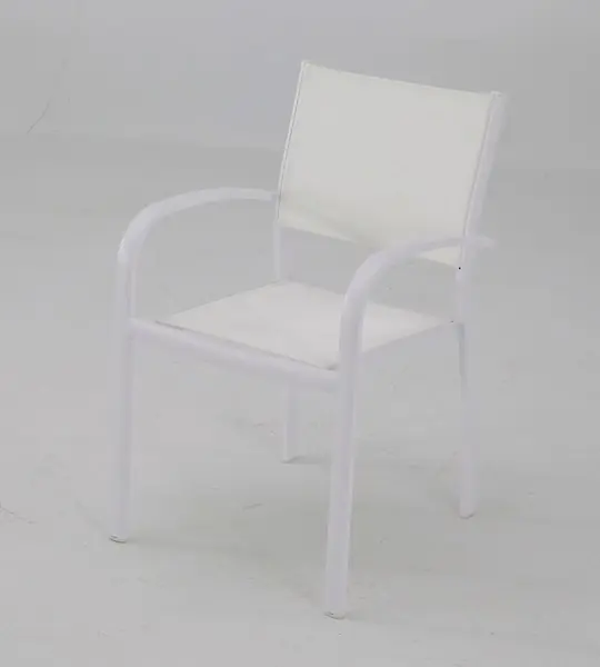 Silla terraza aluminio textilene blanco Sunset - Sillas hosteleria
