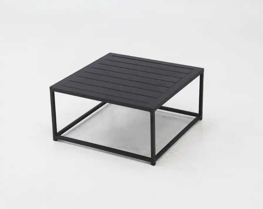 Naxos mesa centro aluminio negro mate 70×70 - Mesas de alumnio