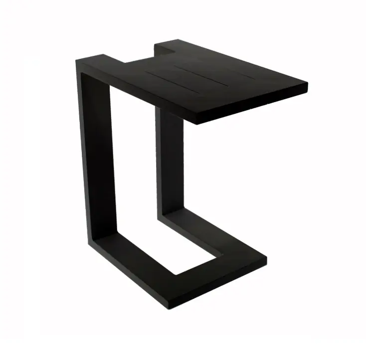 Mesa auxiliar para tumbona o sofa aluminio negro - Mesas de alumnio