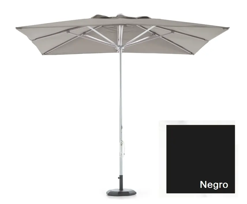 Parasol aluminio lona negra 300×300 - Parasoles aluminio