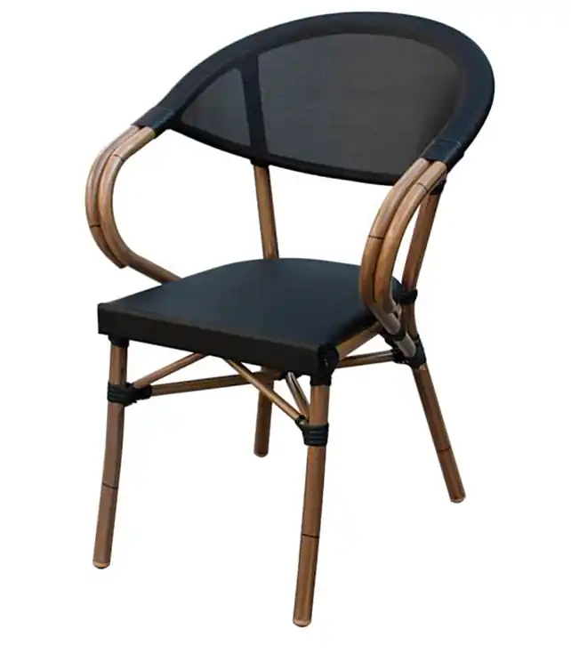 Sillon parisino bambu textilene negro - Sillas hosteleria