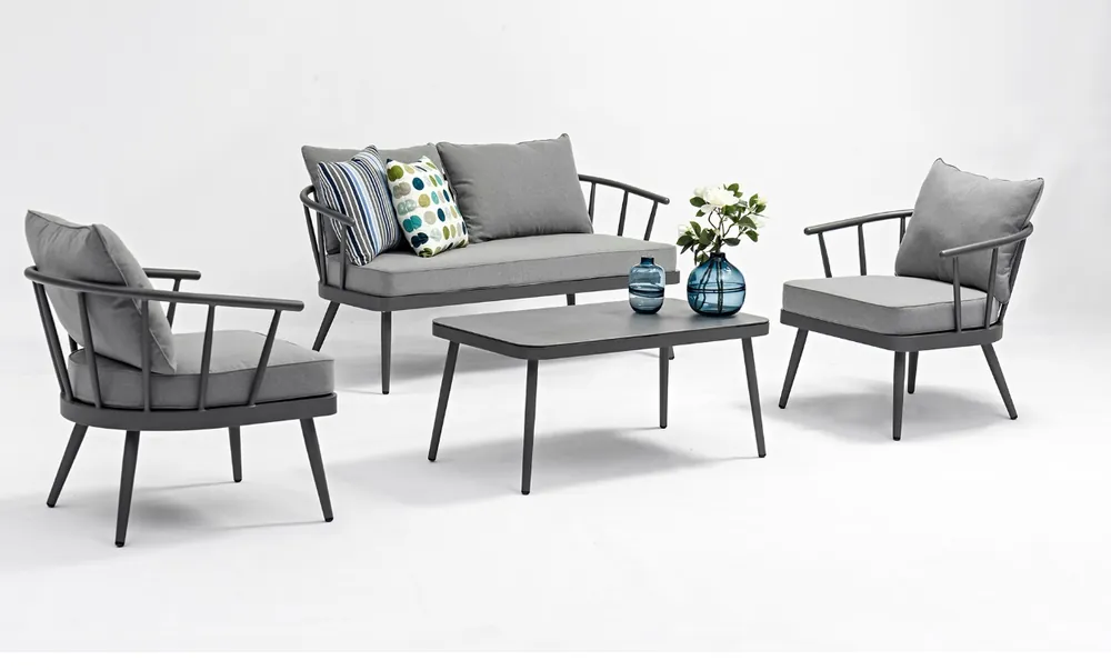 Set sofa jardin Split aluminio griscon cojines - Sofas terraza
