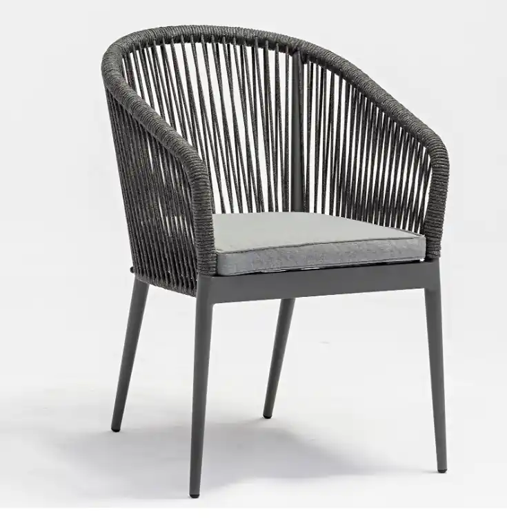 Sillon curvo cuerda gris Arpa - Sillas de aluminio