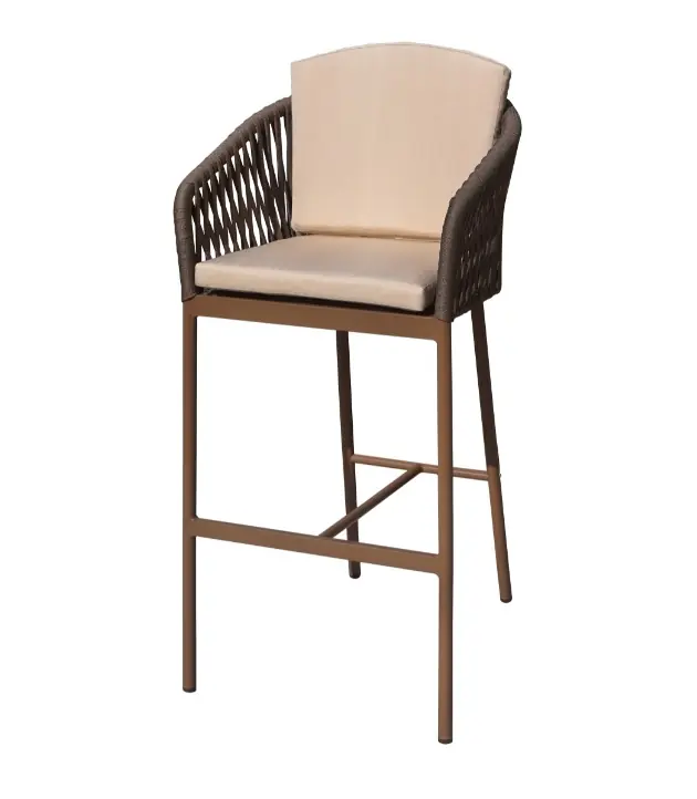 Taburete Guam cuerda marron con cojin - Taburetes hosteleria