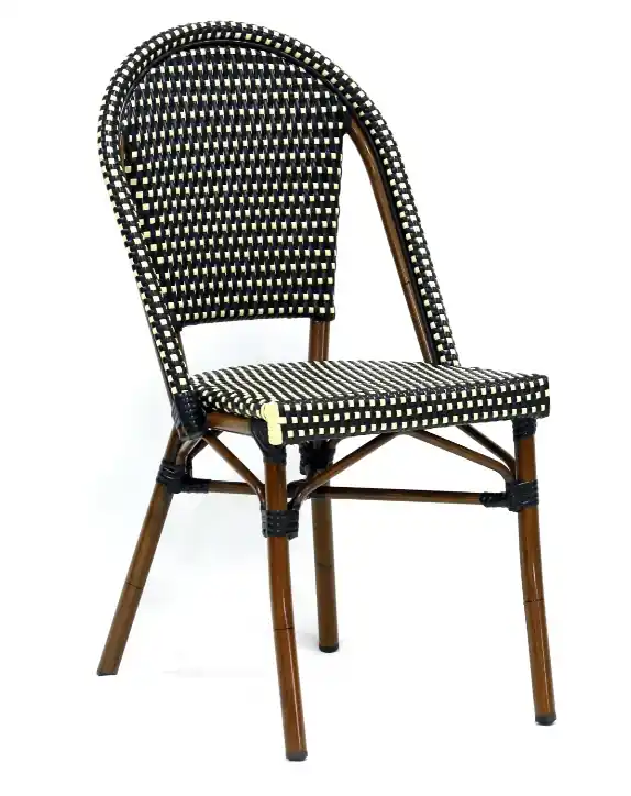 Silla parisina Arles ratan negro y lino - Sillas hosteleria