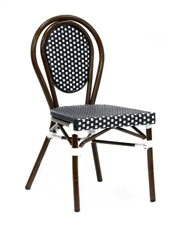 Silla parisina Thonet ratan negro y blanco - Sillas hosteleria