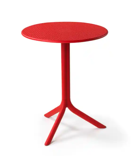 Mesa auxiliar con agujeros Step fibra de vidrio rojo 60cm - Mesas de alumnio