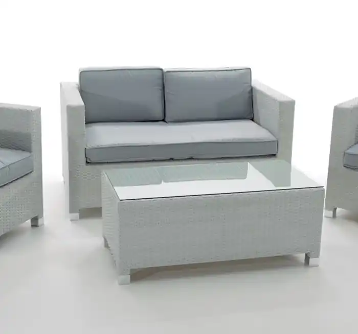 Sofa rattan blanco 2 plazas Artic - Sofas terraza