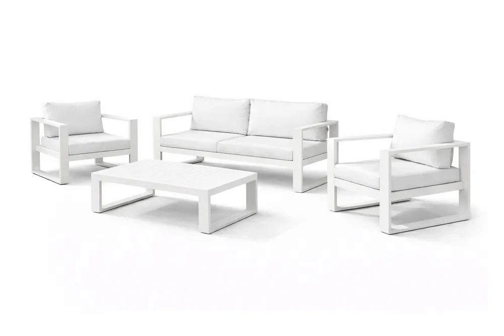 sofas terraza Teide aluminio tapizado nautico blanco