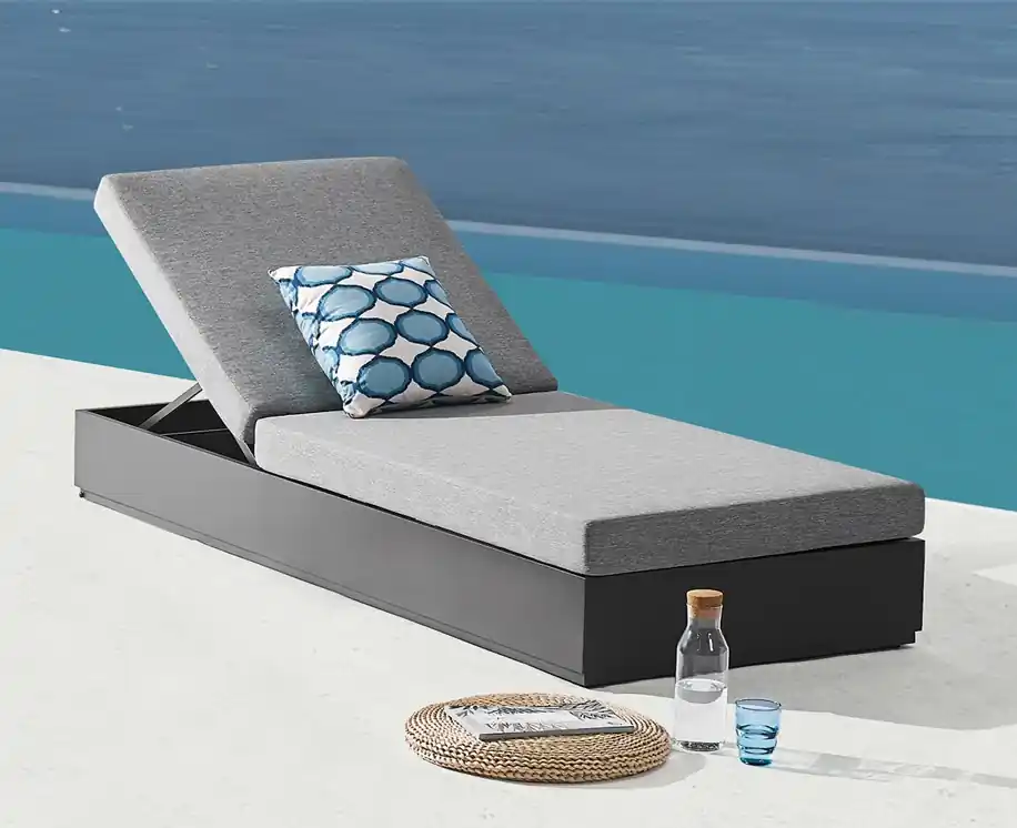 Tumbona Samoa aluminio tapizado nautico gris 7007G - Tumbonas aluminio
