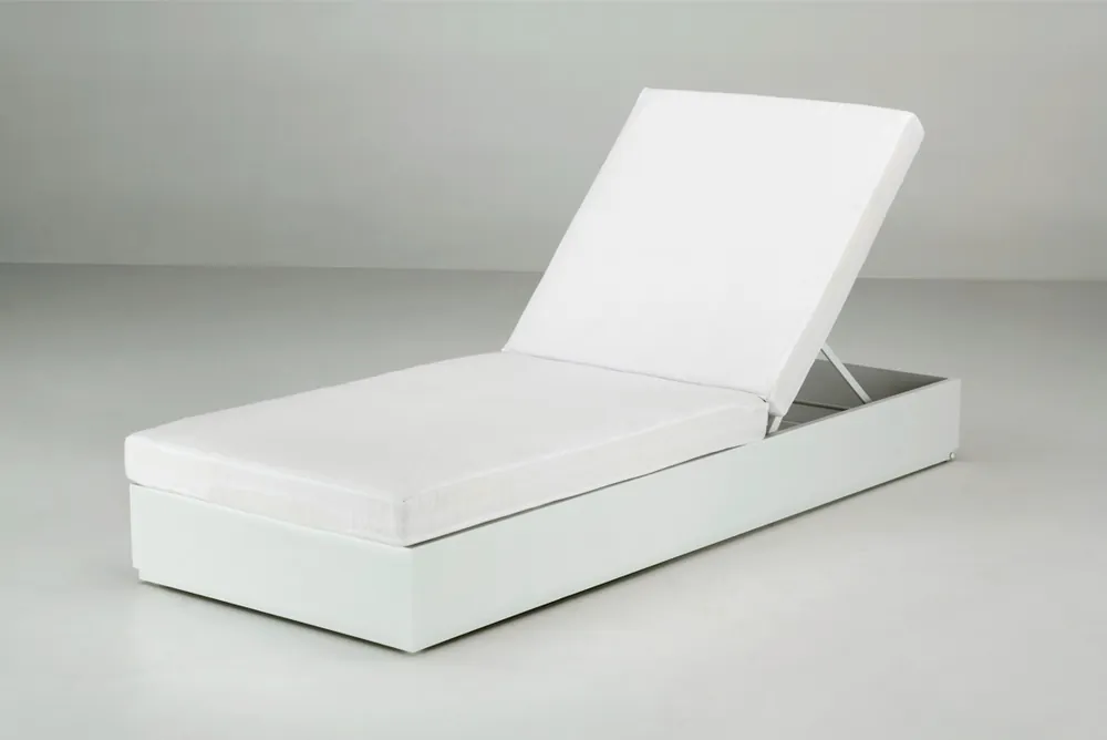 Tumbona Suva aluminio tapizado nautico blanco 7007B - Tumbonas aluminio