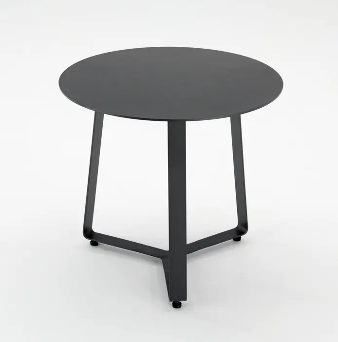 Mesa auxiliar redonda aluminio antracita Contoy 60 cm - Mesas de alumnio
