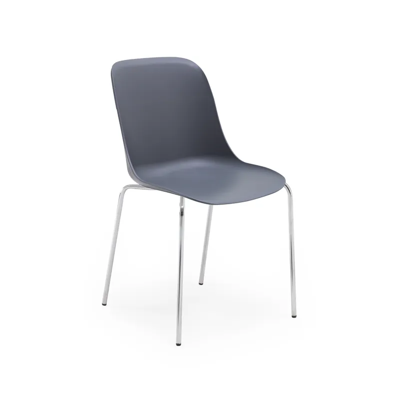 Silla cromada Lika en tecnopolímero antracita - Sillas hosteleria